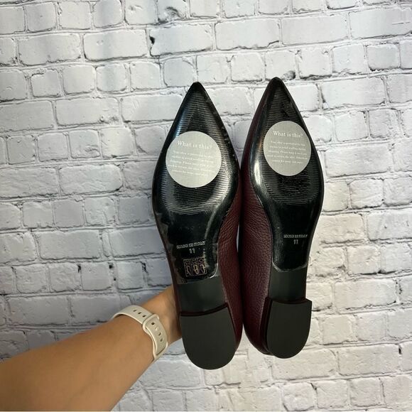 NEW Everlane burgundy pebbled leather pointy toe the boss flat loafers size 11 - Picture 8 of 9